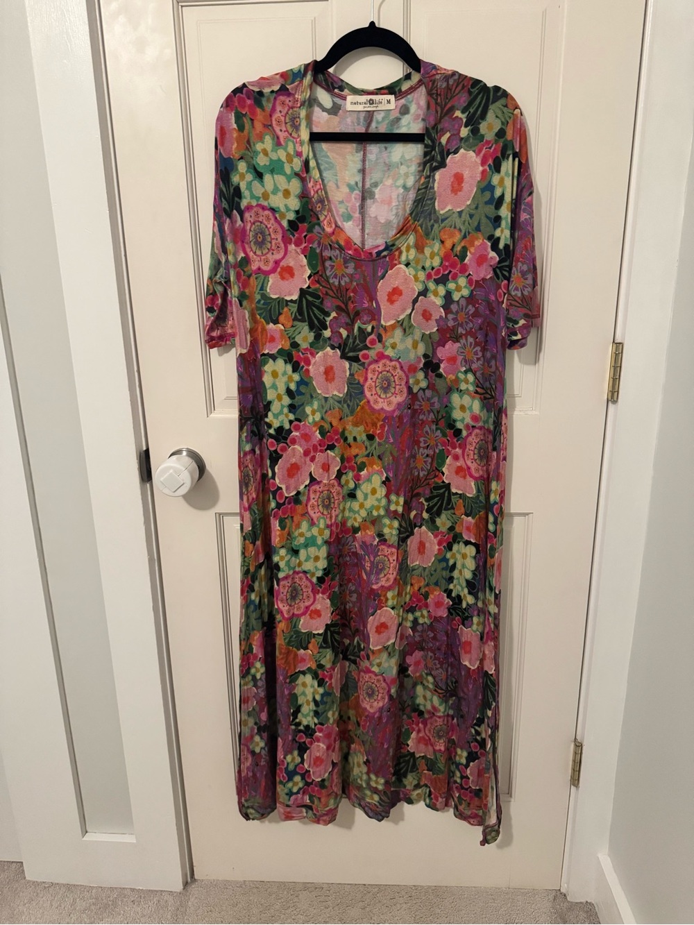 NWOT Natural Life Floral Knit Maxi Dress M Boho